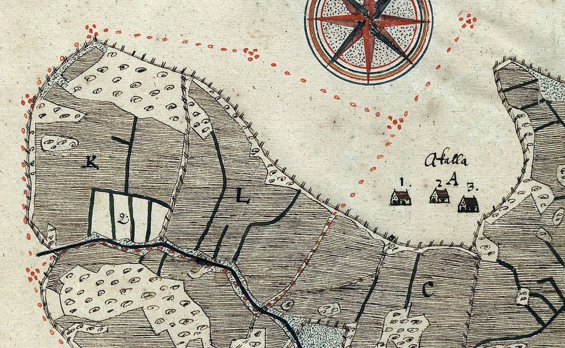 Spåren av digerdöden syns som utjordar i 1600-talets lantmäterikartor