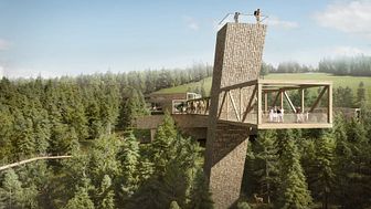 The open skywalk is the architectural eyecatcher of the new visitor and information centre for the Black Forest National Park (Image credits: bloomimages / sturm und wartzeck, Dipperz)