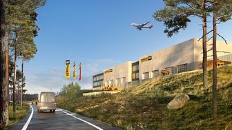 Zeppelin etablerar huvudkontor inom Logistik Park 1 vid Göteborg Landvetter Airport. Foto: Zeppelin Sverige AB