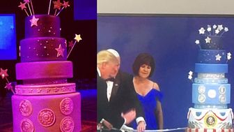 This is the photo tweeted by Duff Goldman, to show his cake against that of Donald Trump
