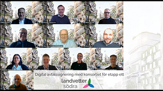 Representanter från parterna i konsortiet för Landvetter Södra etapp 1
