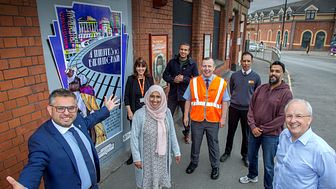 Community members at Small Heath station in Birmingham