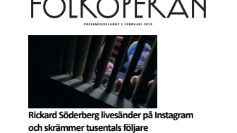 ​Rickard Söderberg livesänder på Instagram och skrämmer tusentals följare