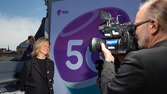 Allison Kirkby, vd Telia Company på invigningen av 5G i Stockholm i maj 2020