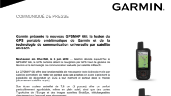 Garmin présente le nouveau GPSMAP 66i: la fusion du GPS portable emblématique de Garmin et de la technologie de communication universelle par satellite inReach