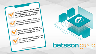 Betsson Group accredited with ISO27001 certification