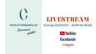 Calligraphy Cut - Livestream am 8. März 2020 - 14-18 Uhr auf YouTube, Facebook, Instagram und auf der HP