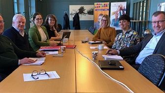 Representanter från Movexum, Faxe Park, Söderhamns kommun och Region Gävleborg på det inledande inledande möte i februari gällande samarbetet av innovativa idéer