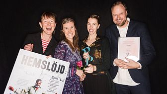 Hemslöjds chefredaktör Malin Vessby, redaktörerna Liv Blomberg och Maria Diedrichs och AD Carl Anders Skoglund.