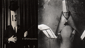 Dadaisten Hugo Ball på Cabaret Voltaire 1916.