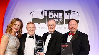 Go North East collecting the Operator Training Award at last year's routeone Awards