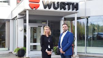 Martina Harvey, Försäljningschef på Södra Building Systems och Thomas Standfuss, Divisionschef Bygg på Würth