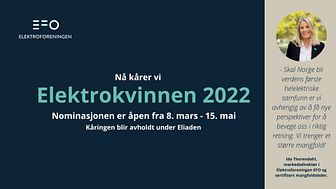 EFO kårer Elektrokvinnen 2022 under Eliaden.