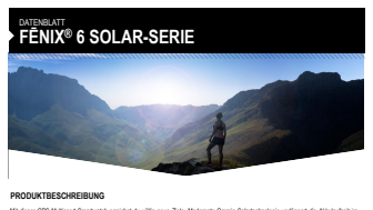 Garmin Datenblatt fenix 6 Solar-Serie CE