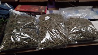 Some of the bagged cannabis