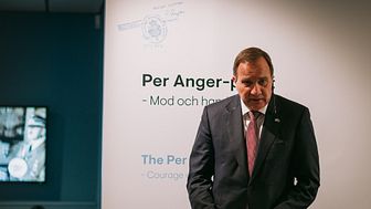 Stefan Löfven invigde den nya Per Anger-utställningen den 15 september på Forum för levande historia