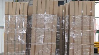 Pallets of illegal cigarettes smuggled into the UK by Sokorai