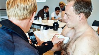 Paramedics are being trained to perform blood tests and ultrasound-scan lungs with mobile equipment, enabling them to diagnose and treat chronic disease patients in their homes. Photo: Falck