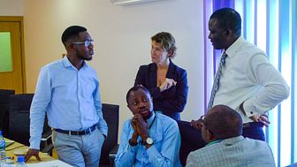 Discussing marketing strategy with CAP Plc in Lagos, Nigeria
