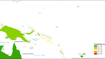 Tsunami risk map percentage Pacific