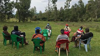 A focus group discussion in Tanzania during 2021, one of many which have helped inform the research project between Northumbria University and Voluntary Service Overseas. Photo by Egidius Kamanyi.
