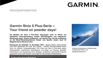 Garmin fēnix 5 Plus-Serie – Your friend on powder days!