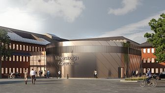 Nu börjar bygget av kommunens nya stora mötessal i Vänersborg