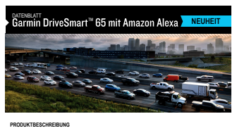Datenblatt Garmin Drivesmart 65 mit Amazon Alexa