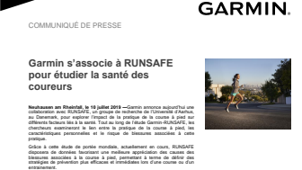 Garmin s’associe à RUNSAFE pour étudier la santé des coureurs