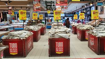 Klippfisk på supermarked i Portugal
