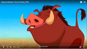 YouTube screenshot of the Hakuna Matata song from 1994's The Lion King