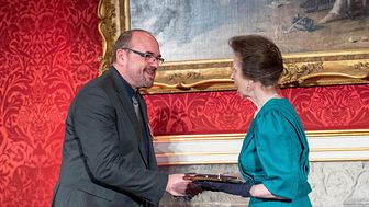 John Booth, Recruitment and Training Manager at Go North East, presented with the Princess Royal Training Award by HRH Princess Anne 