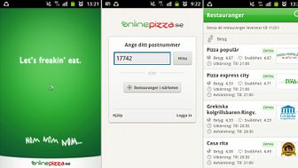 OnlinePizza.se lanserar Sveriges första pizzabeställnings-app för Android