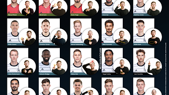 Die Namen unserer Fußball-Nationalmannschaft in Gebärden / Fotocredits: Mühlezeitung_DFB