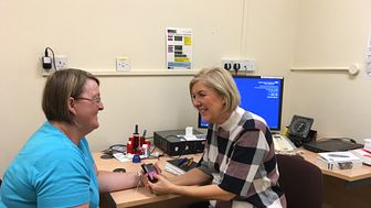 Hayley Hakansson with Specialist Diabetes Nurse Lisa Doughty