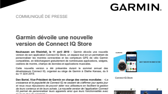 Garmin dévoile une nouvelle version de Connect IQ Store