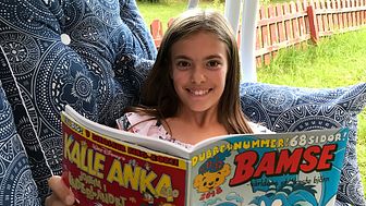 10-åriga Elin från Gävle vann nationell serietävling – nu publiceras hon i Bamse