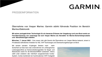 PM Garmin Übernahme von Vesper Marine