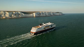 MS Maud leaving the UK for the very first expedition cruise from the Port of Dover to Norway. PHOTO: William Cheaney/PA Wire 
