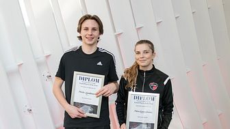 Malte Lundmark, IBF Falun, och Moa Gustafsson, KAIS Mora, blev årets stipendiater i ThorenGruppen och JACT Managements gemensamma pris Youth player of the year