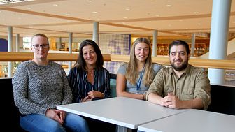 Jelenka Kolarevic, Muradije Barlovic, Sara Söderström och Feras Araout studerar Arbetsintegrerad lärarutbildning.