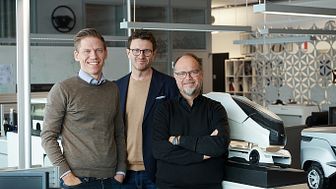Der Ingenieur, der Nachhaltigkeitsguru und der Designer: Anders Gau, Jonas Nordh und Kristofer Hansén glauben, dass sich der V8 erfolgreich anpassen wird.