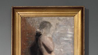 Hammershøi: Female Nude. Standing. In Profile Towards Right