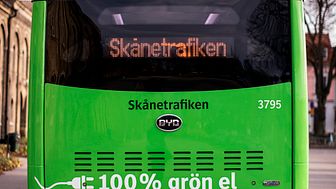 En av Landskronas redna tysta elbussar. Fotograf Peter Kroon.