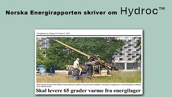Norska Energirapporten skriver om Hydroc