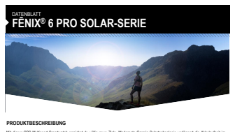 Garmin Datenblatt fenix 6 Pro Solar-Serie UH