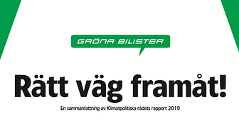 Rätt väg framåt! Gröna Bilister publicerar sammanfattning av Klimatpolitiska rådets rapport 2019