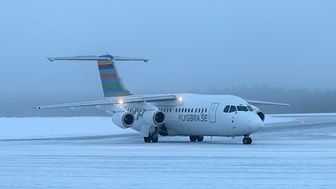 Första flygplanet att landa på Scandinavian Mountains Airport