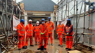 Jeremy Corbyn MP broke ground to begin Network Rail's lift installation scheme at Finsbury Park station