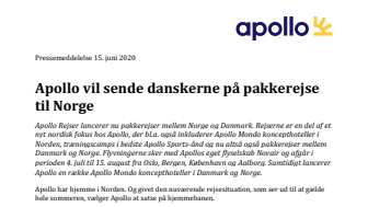 Apollo vil sende danskerne på pakkerejse til Norge